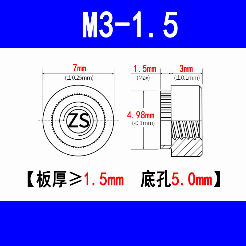 304 Stainless Steel Expansion Rivet Nut, Pressure Plate Nut, Speared Flanged Nut, Expansion Rivet Step Nut, M3, M4, M5, M6, M8
