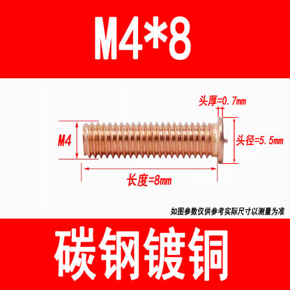 PT type welding screws, welding studs, energy storage welding studs, spot welding screws, studs, M3, M4, M5, M6, M8, M10