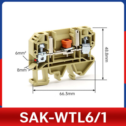 SAK test terminal JXB type WTL6/1S DIN rail type current terminal block 6mm²