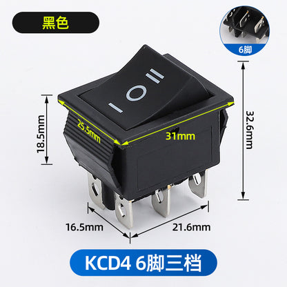 KCD1 push-button power switch, rocker switch, 234 rocker switch, two-pin, four-pin, six-pin, two-position, three-position rocker switch.