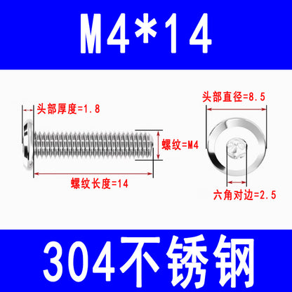 201/304 Stainless Steel Beveled Hex Socket Head Screws, Flat Head Hex Socket Furniture Screws M3 M4 M5 M6 M8