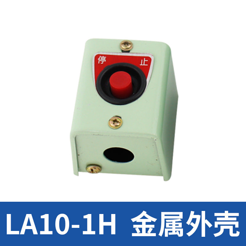 Control button switch, jog, self-reset, stop, metal casing, LA10-3H, 220V, 2H, 1H push-button switch.