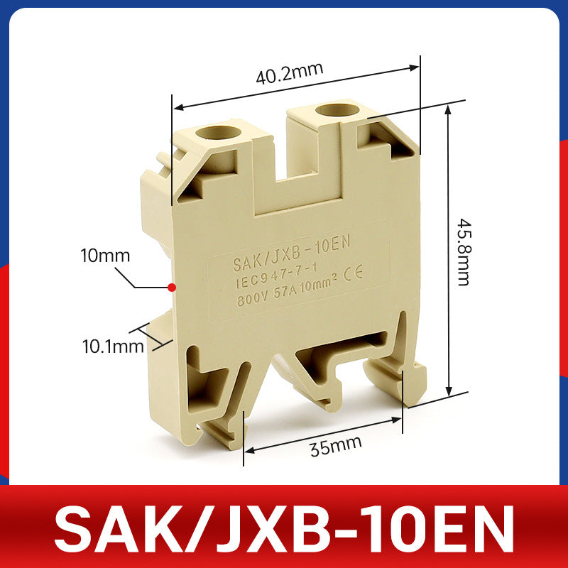 SAK2.5EN/6/10/25/35 Terminal Block JXB-2.5EN Pure Copper Rail Type D-SAK Bracket