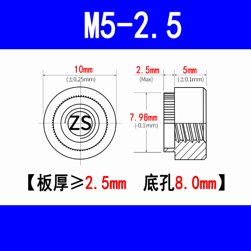 304 Stainless Steel Expansion Rivet Nut, Pressure Plate Nut, Speared Flanged Nut, Expansion Rivet Step Nut, M3, M4, M5, M6, M8