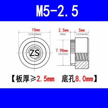 304 Stainless Steel Expansion Rivet Nut, Pressure Plate Nut, Speared Flanged Nut, Expansion Rivet Step Nut, M3, M4, M5, M6, M8
