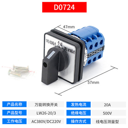 LW26-20 LW39B-16 /3 D303/3 Silver Dot Universal Changeover Switch Combination Switch