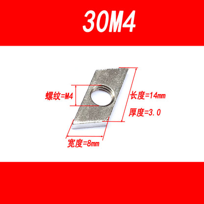 Diamond-shaped nuts and bolts, national standard industrial aluminum profile accessories, square nuts 3030/4040 M4 M5 M6 M8