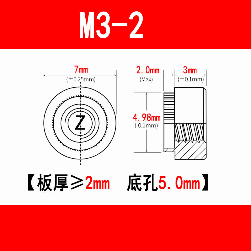 Galvanized expansion rivet nuts, pressure plate nuts, knurled flange nuts, round toothed nuts, M3, M4, M5, M6, M8