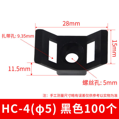 Saddle-shaped cable tie holder, STM-0 fastener, cable tie holder, wire cable tie holder, 100 pieces, small size.