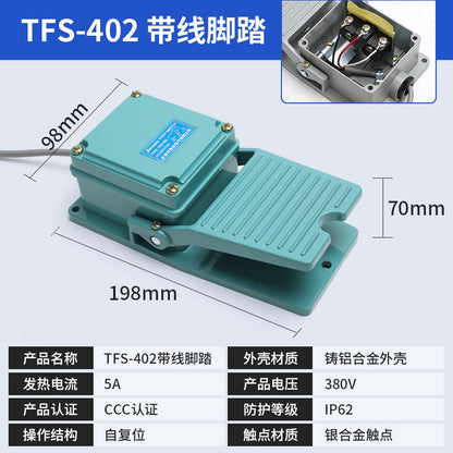 Foot switch LT4 with 2-meter cable YDT1-15 16 18 Foot switch LTH-1/6 machine tool silver dot pedal