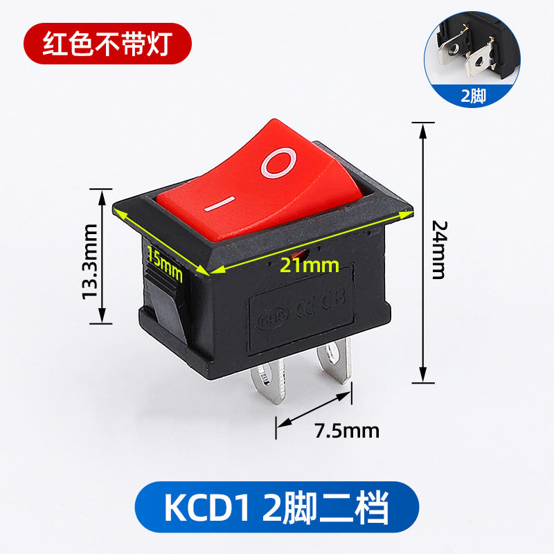 KCD1 push-button power switch, rocker switch, 234 rocker switch, two-pin, four-pin, six-pin, two-position, three-position rocker switch.