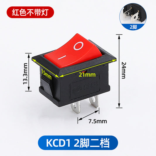 KCD1 push-button power switch, rocker switch, 234 rocker switch, two-pin, four-pin, six-pin, two-position, three-position rocker switch.