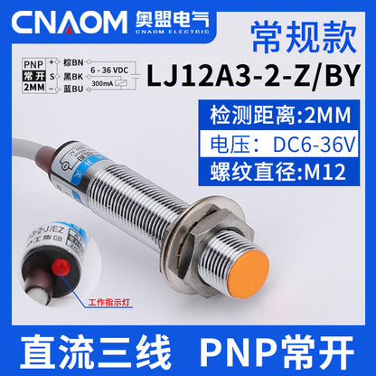 LJ12A3-4-Z/BX proximity switch, EX sensor probe, three-wire NPN normally open inductive switch, M12