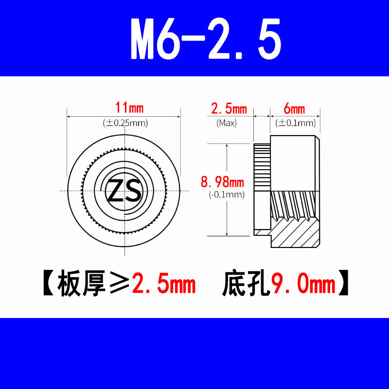 304 Stainless Steel Expansion Rivet Nut, Pressure Plate Nut, Speared Flanged Nut, Expansion Rivet Step Nut, M3, M4, M5, M6, M8