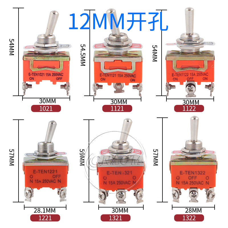 Toggle switch, 2-pin, 3-pin, 4-pin, 6-pin, 2-position, 3-position lever switch, rocker arm switch