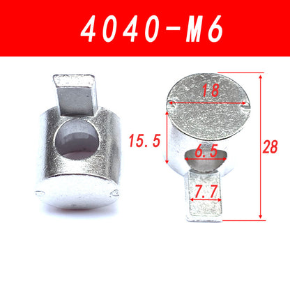 Industrial aluminum profile whistle with built-in connector, concealed aluminum profile accessory 202030304040M6M8