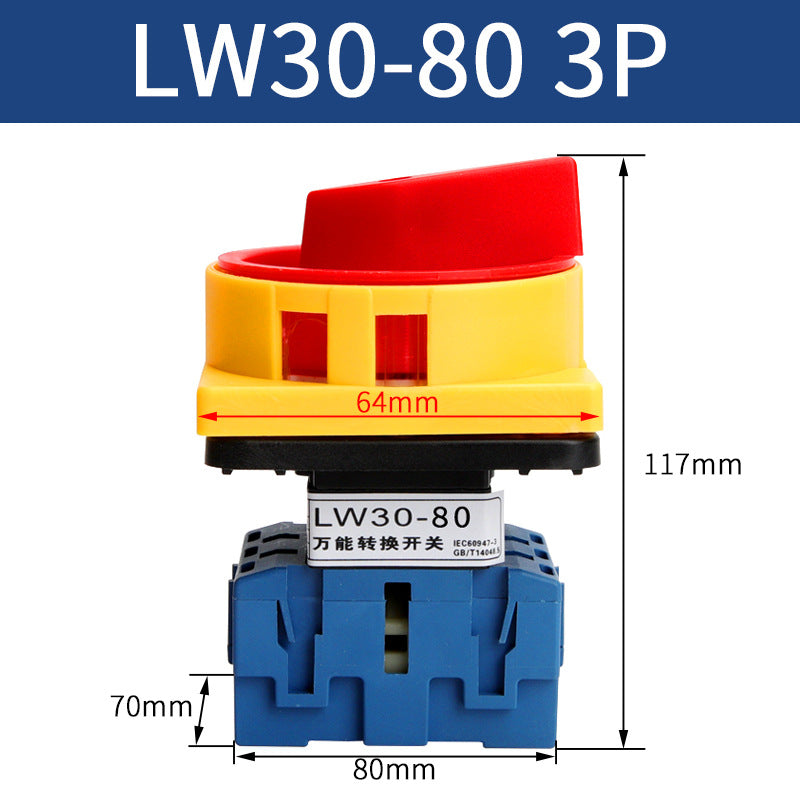 Universal transfer switch LW30-25A, load circuit breaker SJD11-32, three-phase load power disconnection rotation.