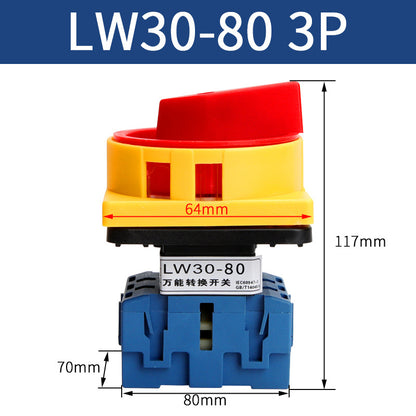 Universal transfer switch LW30-25A, load circuit breaker SJD11-32, three-phase load power disconnection rotation.