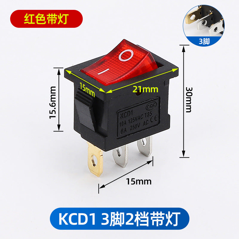 KCD1 push-button power switch, rocker switch, 234 rocker switch, two-pin, four-pin, six-pin, two-position, three-position rocker switch.