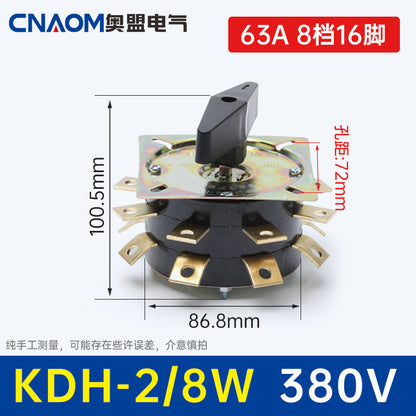KDH25-2-8 Welding Machine Diverter Switch 40A Welding Machine Switch Changeover Switch KDH2-8 25A Copper Part