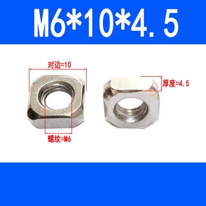 Square nuts, square-shaped nuts, aluminum profile accessories, screw caps M4 M5 M6 M8 M10