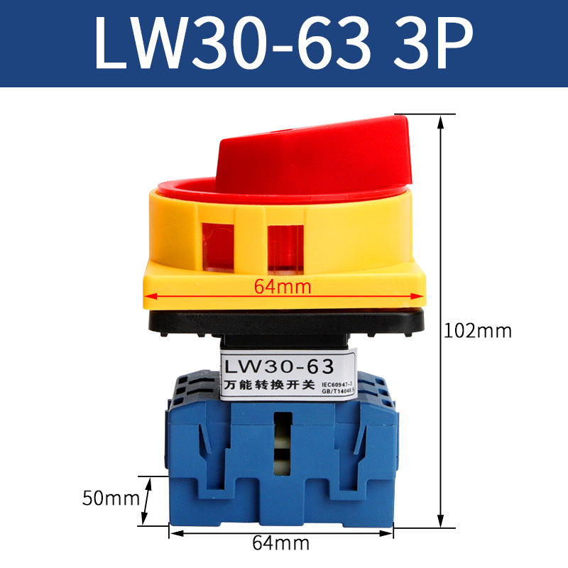 Universal transfer switch LW30-25A, load circuit breaker SJD11-32, three-phase load power disconnection rotation.