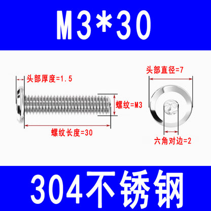 201/304 Stainless Steel Beveled Hex Socket Head Screws, Flat Head Hex Socket Furniture Screws M3 M4 M5 M6 M8
