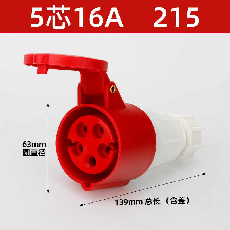 16/32A industrial plug, aviation socket connector, three-phase four-wire, 3/4/5-pin industrial waterproof mating plug