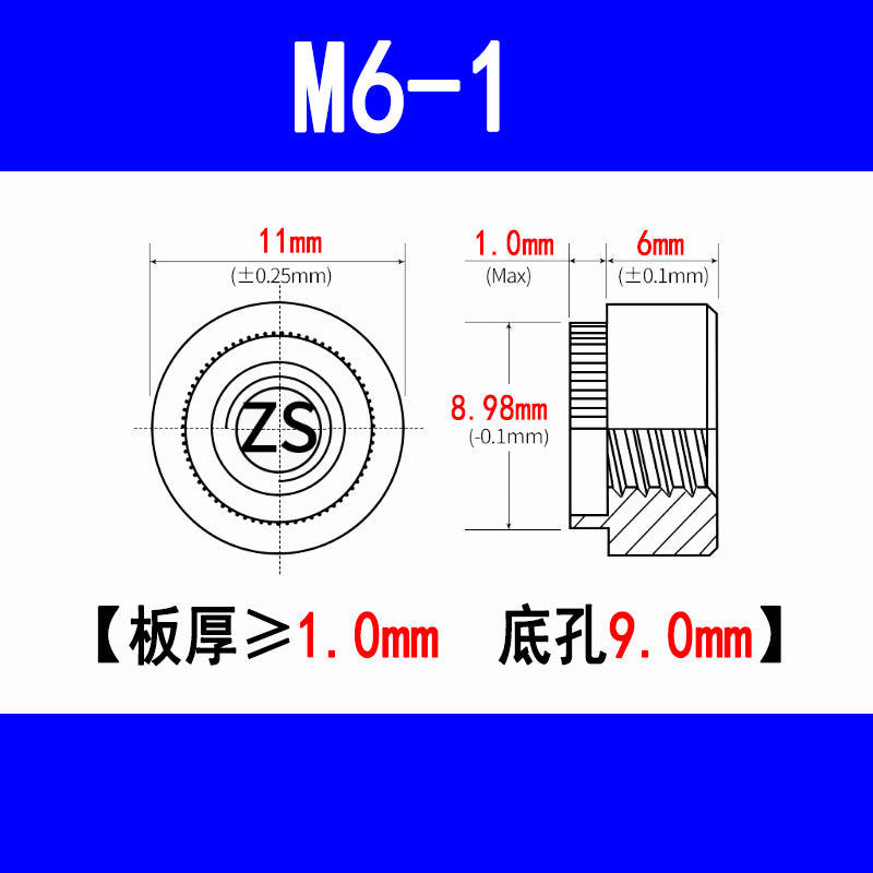 304 Stainless Steel Expansion Rivet Nut, Pressure Plate Nut, Speared Flanged Nut, Expansion Rivet Step Nut, M3, M4, M5, M6, M8