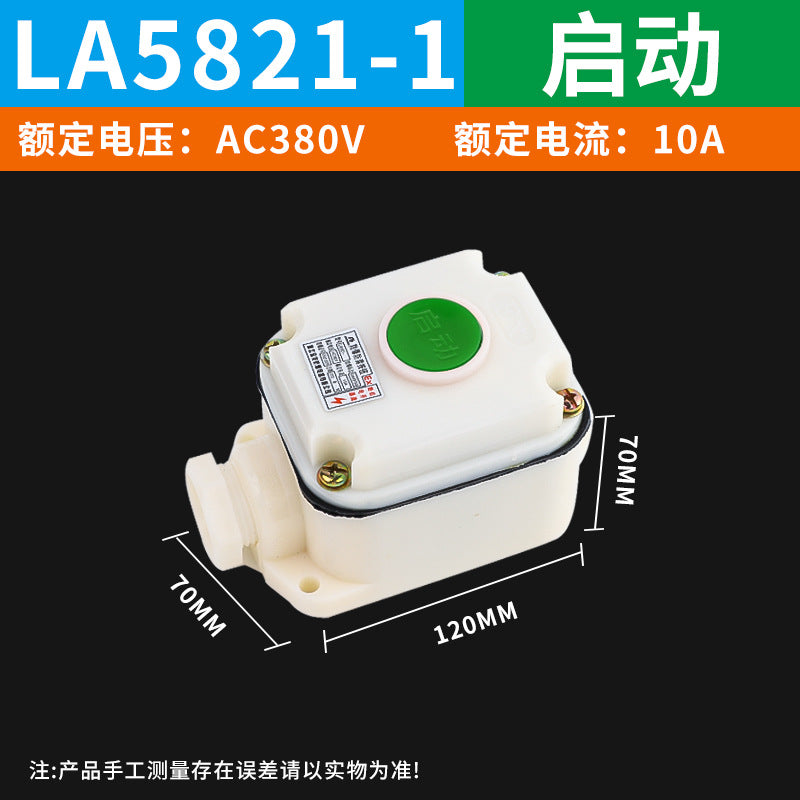 LA5821-3 Self-resetting, corrosion-resistant control button, push-button switch box, 3-position