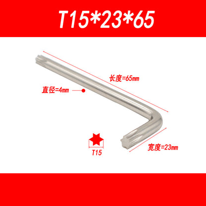 Torx wrench, anti-theft screw wrench, star-shaped wrench with center hole, T10, T15, T20, T30