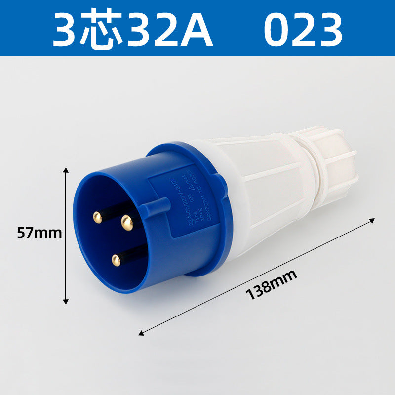 16/32A industrial plug, aviation socket connector, three-phase four-wire, 3/4/5-pin industrial waterproof mating plug
