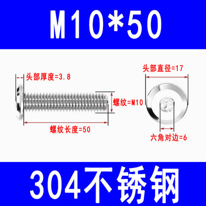 201/304 Stainless Steel Beveled Hex Socket Head Screws, Flat Head Hex Socket Furniture Screws M3 M4 M5 M6 M8