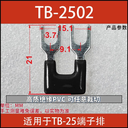 Shorting clips TB-2502, 2503, 2504; terminal blocks; shorting strips; series insulation; busbar connecting strips
