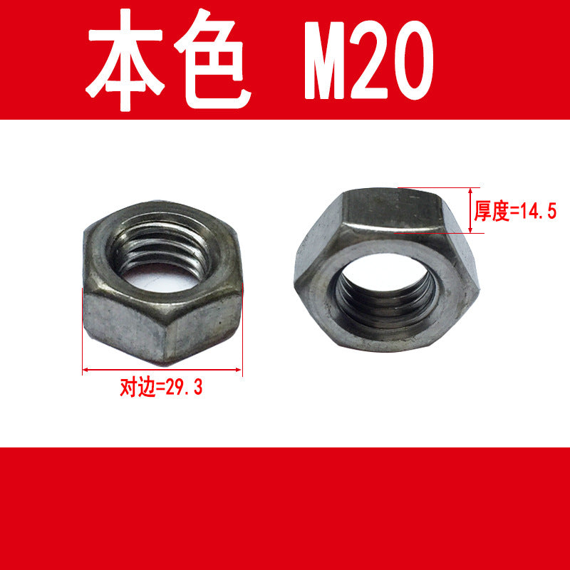 Wholesale galvanized hexagonal nuts, external hexagonal nuts, M3 M4 M5 M6 M8 M10 M12 M16 M20 M24 M30