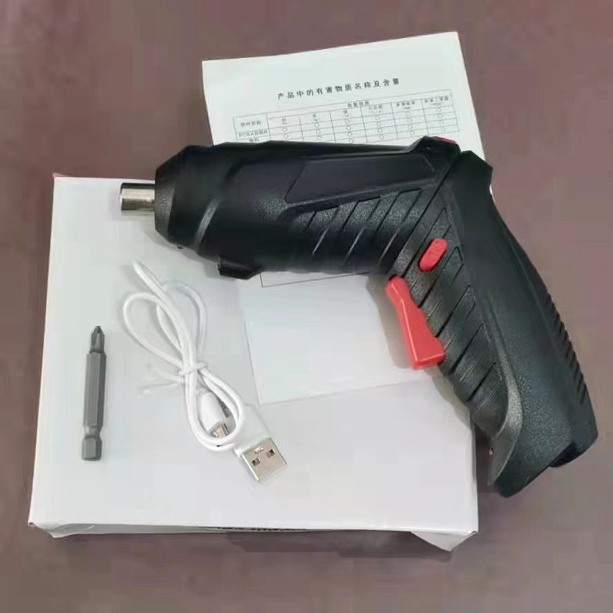 Mini electric screwdriver, cross-border deformable screwdriver, rechargeable lithium battery, multi-functional household electric drill set