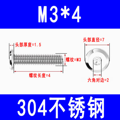 201/304 Stainless Steel Beveled Hex Socket Head Screws, Flat Head Hex Socket Furniture Screws M3 M4 M5 M6 M8