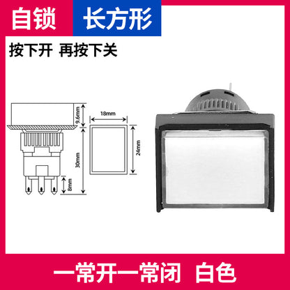 LA16Y-11 Self-resetting, self-locking, LA16-11 round 16mm mini push-button switch, square, on/off.