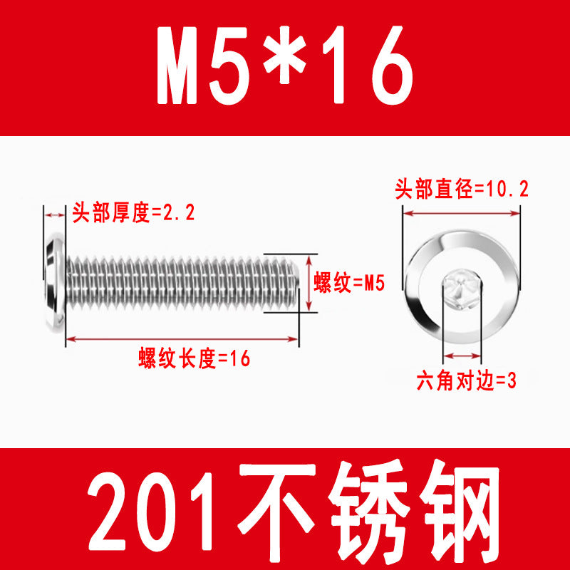 201/304 Stainless Steel Beveled Hex Socket Head Screws, Flat Head Hex Socket Furniture Screws M3 M4 M5 M6 M8