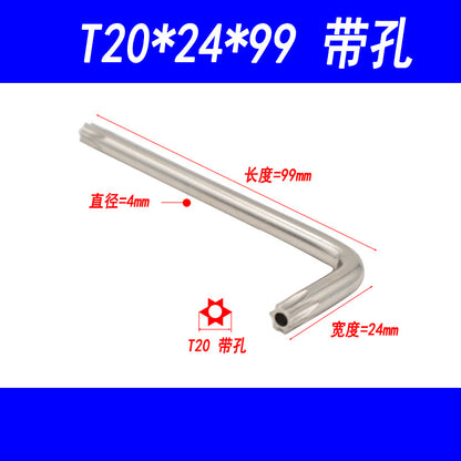 Torx wrench, anti-theft screw wrench, star-shaped wrench with center hole, T10, T15, T20, T30