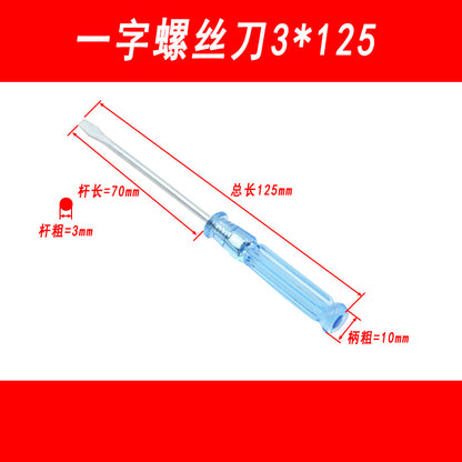 Mini Phillips screwdriver with crystal clear handle, mini flathead screwdriver, toy screwdriver tool
