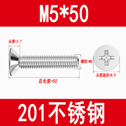 Manufacturer of 201 Stainless Steel Countersunk Screws, Flat Head Phillips Screws, Machine Screws with Phillips Slot, M3M4M5M6M8