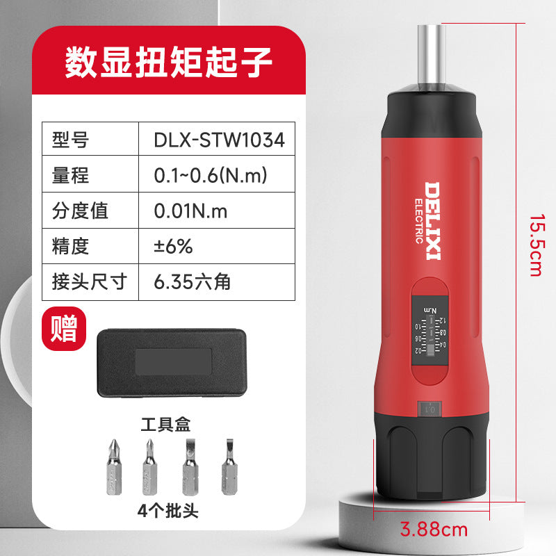 Delixi torque screwdriver adjustable digital display preset torque screwdriver bit high precision torque meter