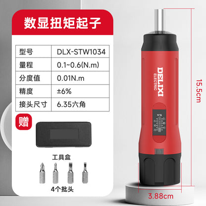 Delixi torque screwdriver adjustable digital display preset torque screwdriver bit high precision torque meter