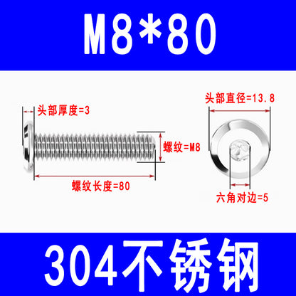201/304 Stainless Steel Beveled Hex Socket Head Screws, Flat Head Hex Socket Furniture Screws M3 M4 M5 M6 M8