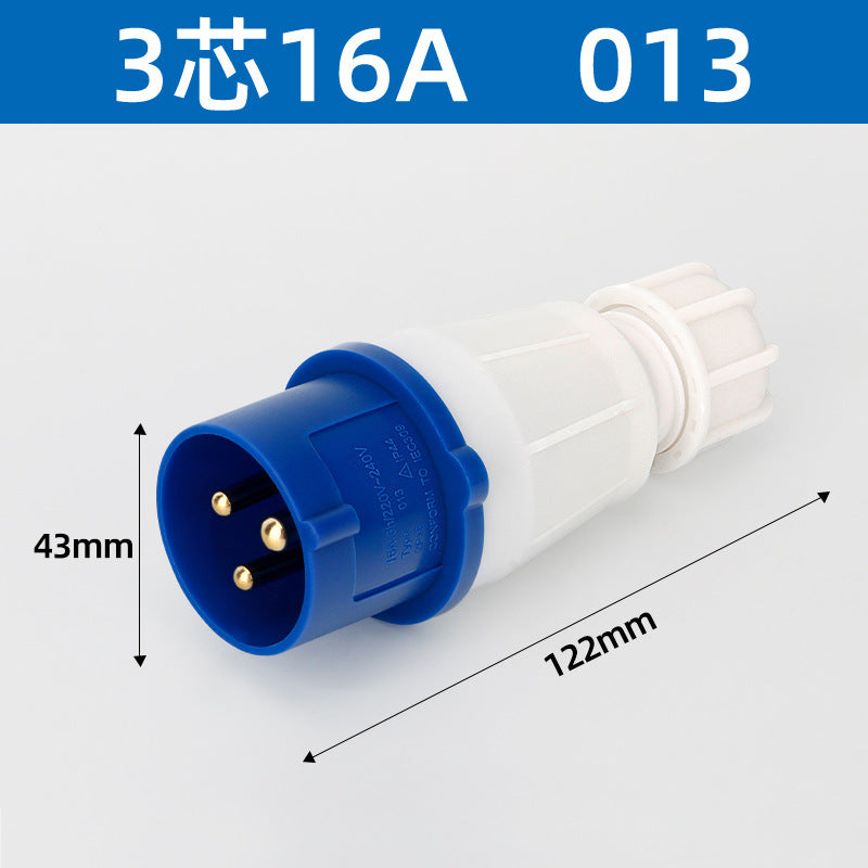 16/32A industrial plug, aviation socket connector, three-phase four-wire, 3/4/5-pin industrial waterproof mating plug