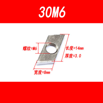 Diamond-shaped nuts and bolts, national standard industrial aluminum profile accessories, square nuts 3030/4040 M4 M5 M6 M8