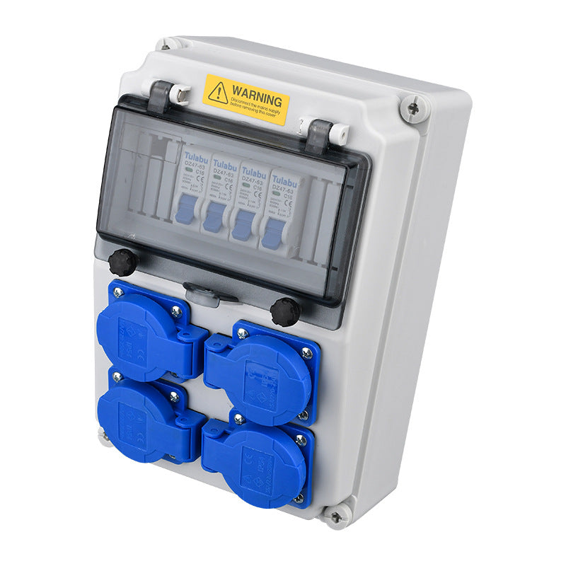 Outdoor waterproof portable industrial socket box, mobile plastic distribution box