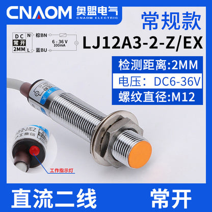LJ12A3-4-Z/BX proximity switch, EX sensor probe, three-wire NPN normally open inductive switch, M12