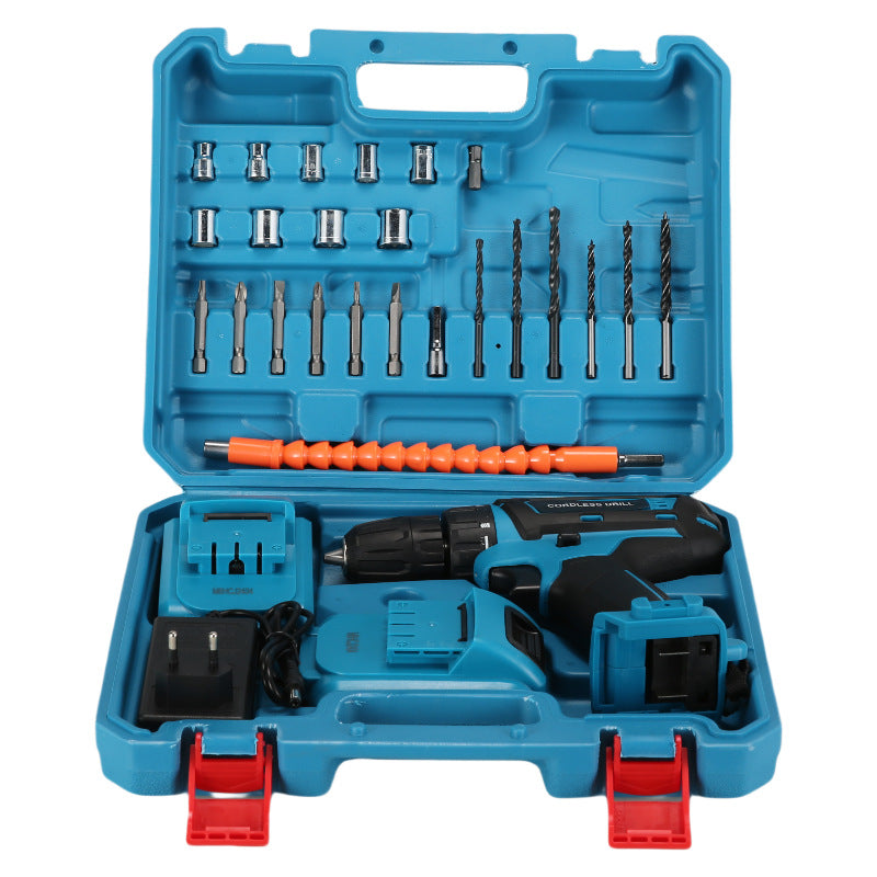 New cross-border rechargeable lithium-ion drill, 36VF electric screwdriver, pistol drill, power tool, electric drill.